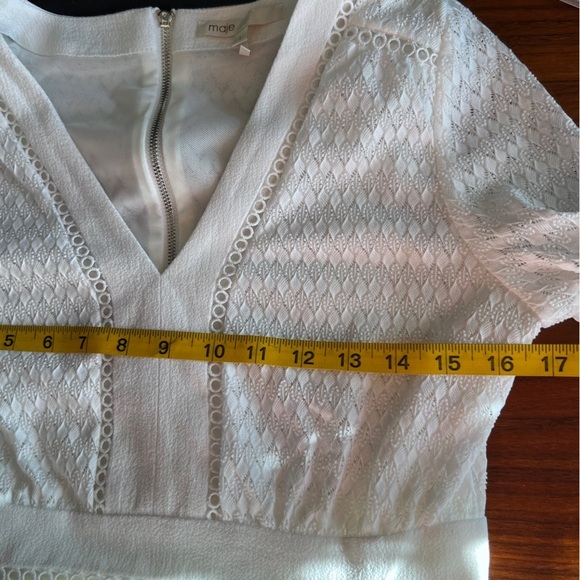 MAJE Rossignol white Fit-and-Flare Mini Dress size 1 or Small - Picture 11 of 16